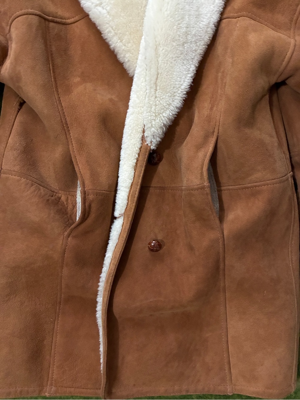 Rare! Vintage Saks Fifth Avenue Shearling Leather Coat - Picture 9 of 15